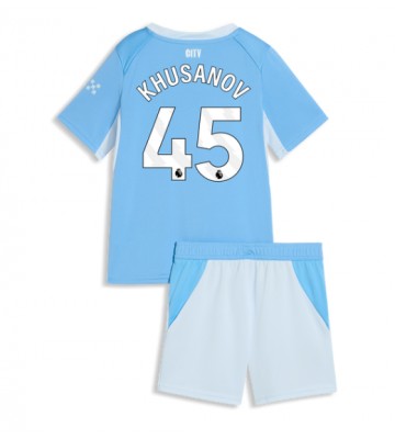 Manchester City Abdukodir Khusanov #45 Hjemmebanetrøje Børn 2026-27 Kortærmet (+ Korte bukser)